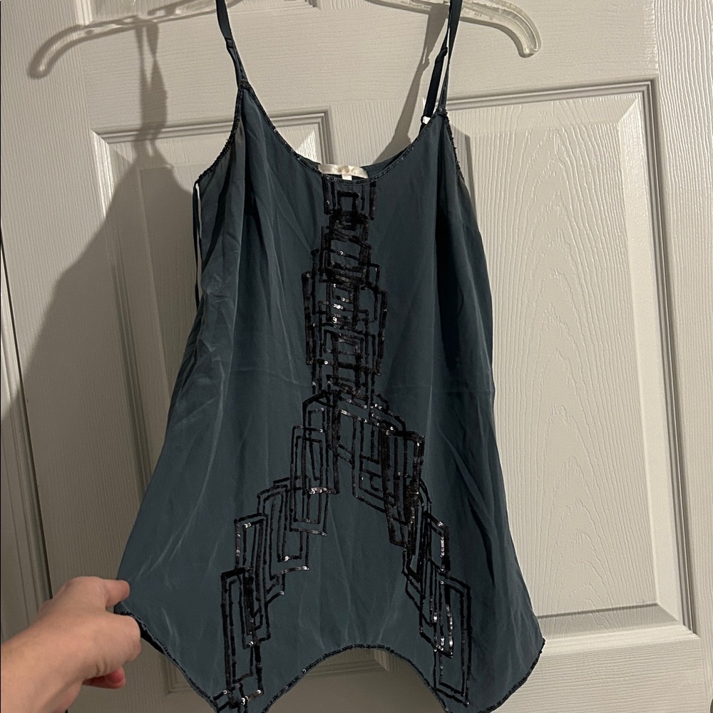 Chic Real Silk Embellished Women's Camisole